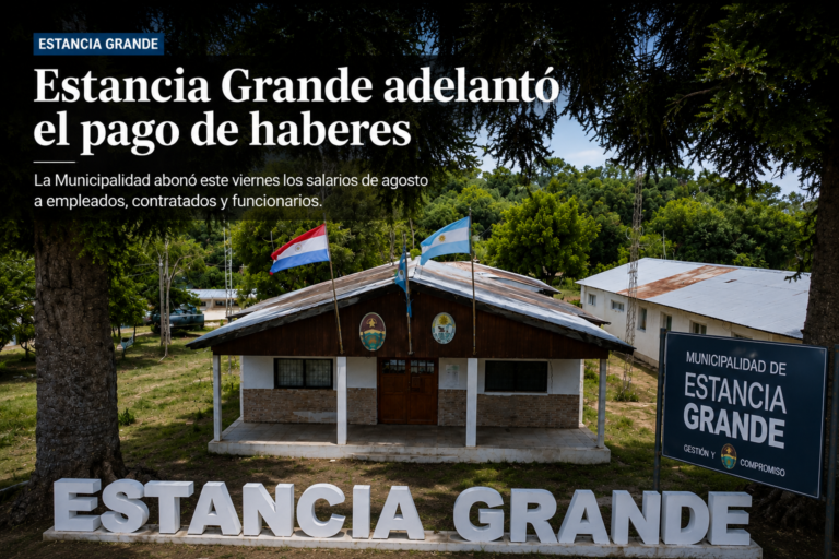 Estancia Grande adelantó el pago de haberes a empleados, contratados y funcionarios municipales